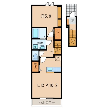 矢田小学校前 徒歩3分 2階の物件間取画像